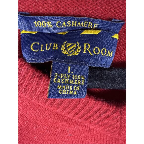 Charter Club Men's Red Cashmere Sweater Size Large - Picture 2 of 3